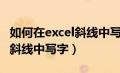 如何在excel斜线中写字的方法（如何在excel斜线中写字）