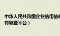 中华人民共和国企业信用信息网（中国企业信用信息系统都有哪些平台）