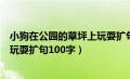 小狗在公园的草坪上玩耍扩句五十字（小狗在公园的草坪上玩耍扩句100字）