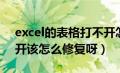 excel的表格打不开怎么办（Excel表格打不开该怎么修复呀）