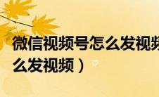 微信视频号怎么发视频挂商品（微信视频号怎么发视频）