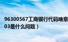 96300567工商银行代码啥意思（工商银行信息代码96310703是什么问题）