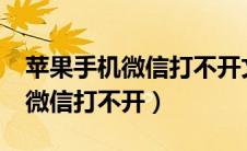 苹果手机微信打不开文件怎么办?（苹果手机微信打不开）