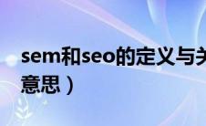 sem和seo的定义与关系（seo和sem是什么意思）