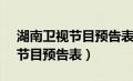 湖南卫视节目预告表2024年4月（湖南卫视节目预告表）