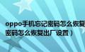 oppo手机忘记密码怎么恢复出厂设置开机（oppo手机忘记密码怎么恢复出厂设置）