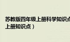 苏教版四年级上册科学知识点归纳（苏教版小学科学四年级上册知识点）