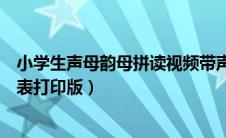 小学生声母韵母拼读视频带声调（小学拼音声母韵母拼读全表打印版）