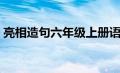 亮相造句六年级上册语文（亮相造句六年级）