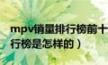 mpv销量排行榜前十口碑最好（MPV销量排行榜是怎样的）