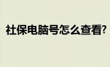 社保电脑号怎么查看?（社保电脑号怎么查）