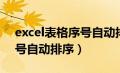 excel表格序号自动排列怎么排（excel表序号自动排序）