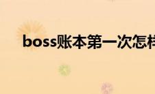 boss账本第一次怎样使用（boss账本）