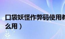 口袋妖怪作弊码使用教程（口袋妖怪作弊码怎么用）