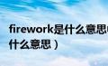 firework是什么意思中文翻译（fireworks是什么意思）