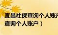 宜昌社保查询个人账户缴费明细（宜昌市社保查询个人账户）