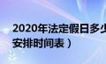 2020年法定假日多少天?（2020年法定假日安排时间表）