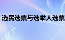 选民选票与选举人选票（选民票与选举人票）