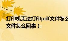 打印机无法打印pdf文件怎么回事儿（打印机无法打印pdf文件怎么回事）