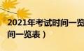 2021年考试时间一览表广东（2021年考试时间一览表）