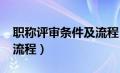 职称评审条件及流程（2019职称评定条件及流程）