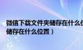 微信下载文件夹储存在什么位置苹果手机（微信下载文件夹储存在什么位置）