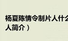 杨夏陈情令制片人什么来头（杨夏陈情令制片人简介）