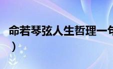 命若琴弦人生哲理一句活（命若琴弦人生哲理）