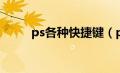 ps各种快捷键（ps中快捷键大全）