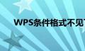 WPS条件格式不见了（wps条件格式）