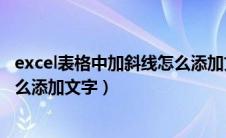 excel表格中加斜线怎么添加文字框（excel表格中加斜线怎么添加文字）