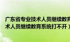 广东省专业技术人员继续教育不通过怎么办（广东省专业技术人员继续教育系统打不开）