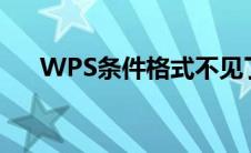 WPS条件格式不见了（wps条件格式）