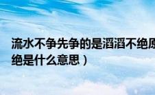 流水不争先争的是滔滔不绝原文（流水不争先争的是滔滔不绝是什么意思）