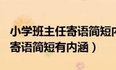 小学班主任寄语简短内涵100条（小学班主任寄语简短有内涵）