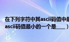 在下列字符中其ascii码值中最小的一个是（在下列字符中其ascii码值最小的一个是____）