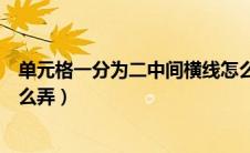 单元格一分为二中间横线怎么弄（wps表格斜线一分为二怎么弄）