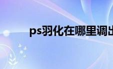 ps羽化在哪里调出来（ps羽化在）