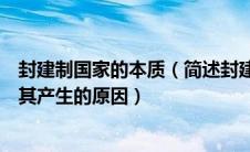 封建制国家的本质（简述封建制国家政权组织形式的特征及其产生的原因）