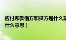 应付账款借方和贷方是什么意思（应付账款借贷方分别表示什么意思）