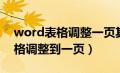 word表格调整一页其他页也变化（word表格调整到一页）