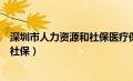 深圳市人力资源和社保医疗保障局官网（深圳市人力资源和社保）