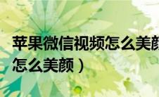 苹果微信视频怎么美颜加滤镜（苹果微信视频怎么美颜）