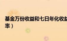 基金万份收益和七日年化收益率（万份收益和七日年化收益率）