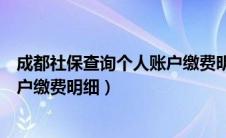 成都社保查询个人账户缴费明细电话（成都社保查询个人账户缴费明细）