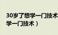 30岁了想学一门技术可以学什么（30岁了想学一门技术）