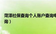 菏泽社保查询个人账户查询电话（菏泽社保查询个人账户查询）