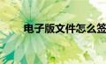 电子版文件怎么签名（电子版文件）