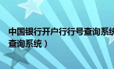 中国银行开户行行号查询系统怎么查（中国银行开户行行号查询系统）