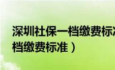 深圳社保一档缴费标准2024年（深圳社保一档缴费标准）